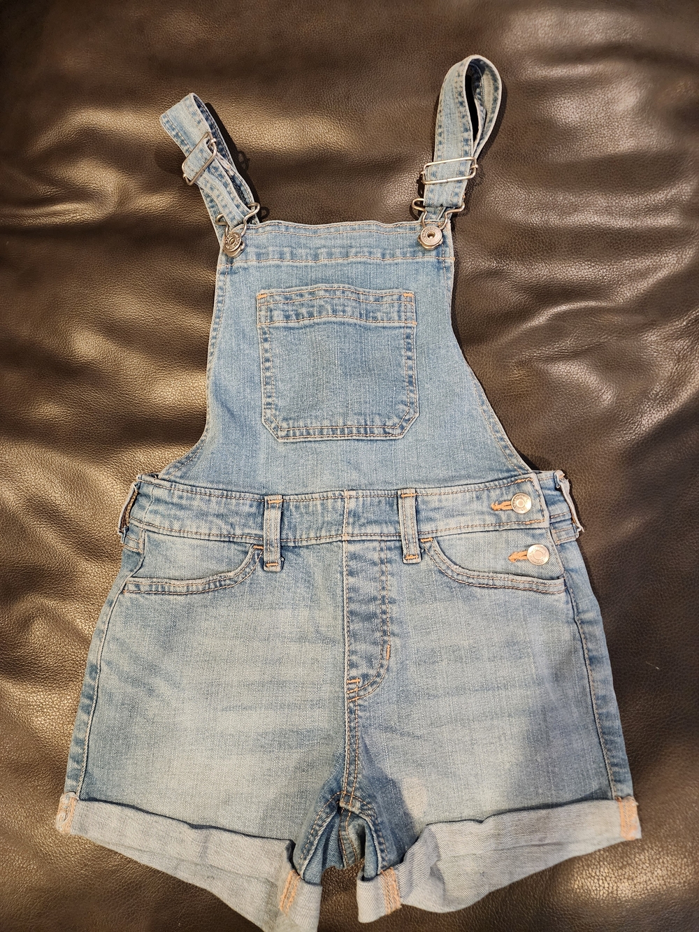 abercrombie kids Light Blue Denim Short Overalls Romper